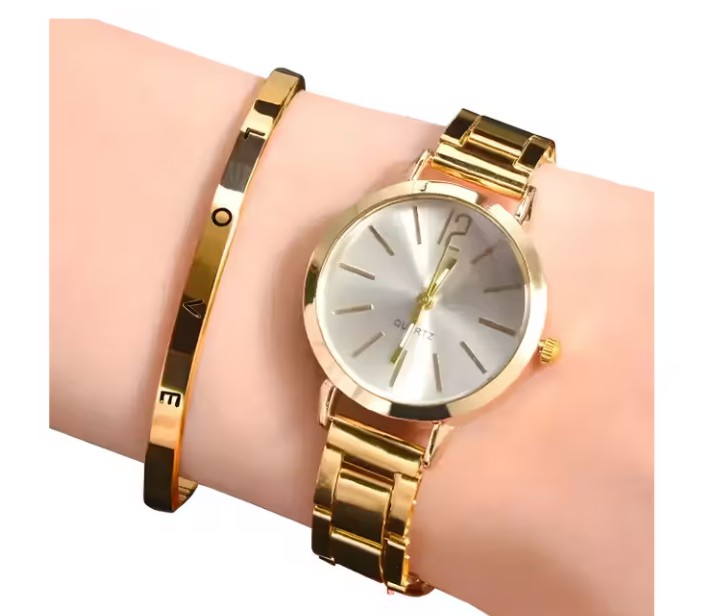 Set De Reloj De Cuarzo Para Mujer Con Pulsera Incluida image number null