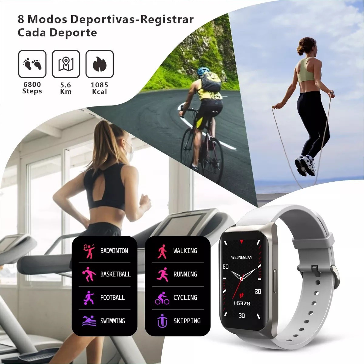 Reloj Inteligente Deportivo H77 Smartwatch Bluetooth 1.57 Gris. image number null