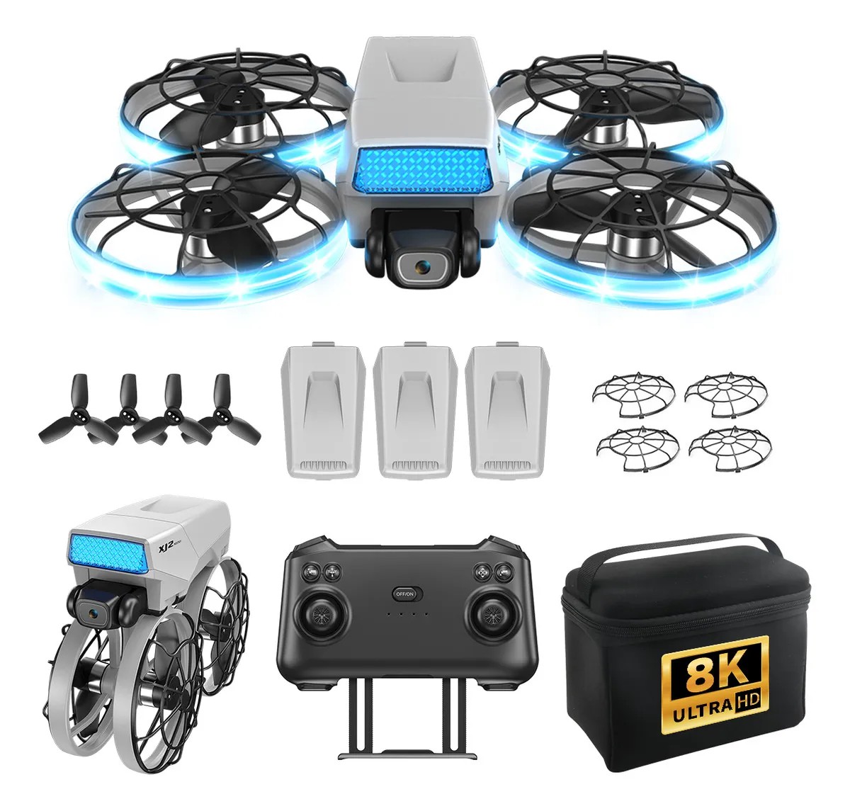 Mini Drone ZLL XJ2 Con C&aacute;mara 8K FPV, Plegable, 3 Bater&iacute;as, Motor Sin Escobillas image number null