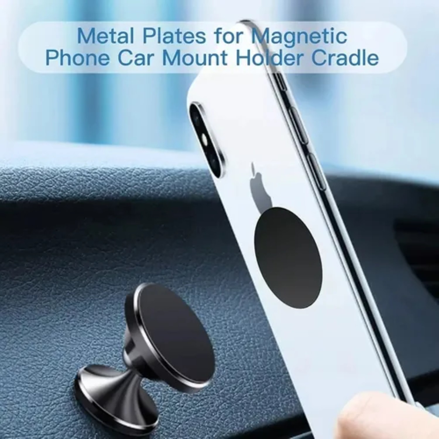 8 Placas De Metal, Para Soporte Magn&eacute;tico Auto Celular Im&aacute;n negro image number null