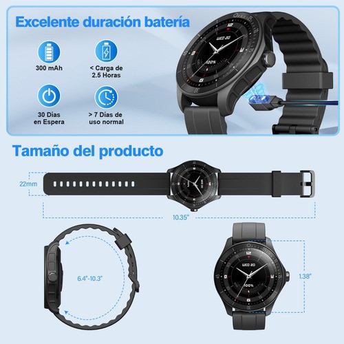 Smartwatch Hombre Reloj Inteligente Bluetooth Llamadas Alexa negro. image number null