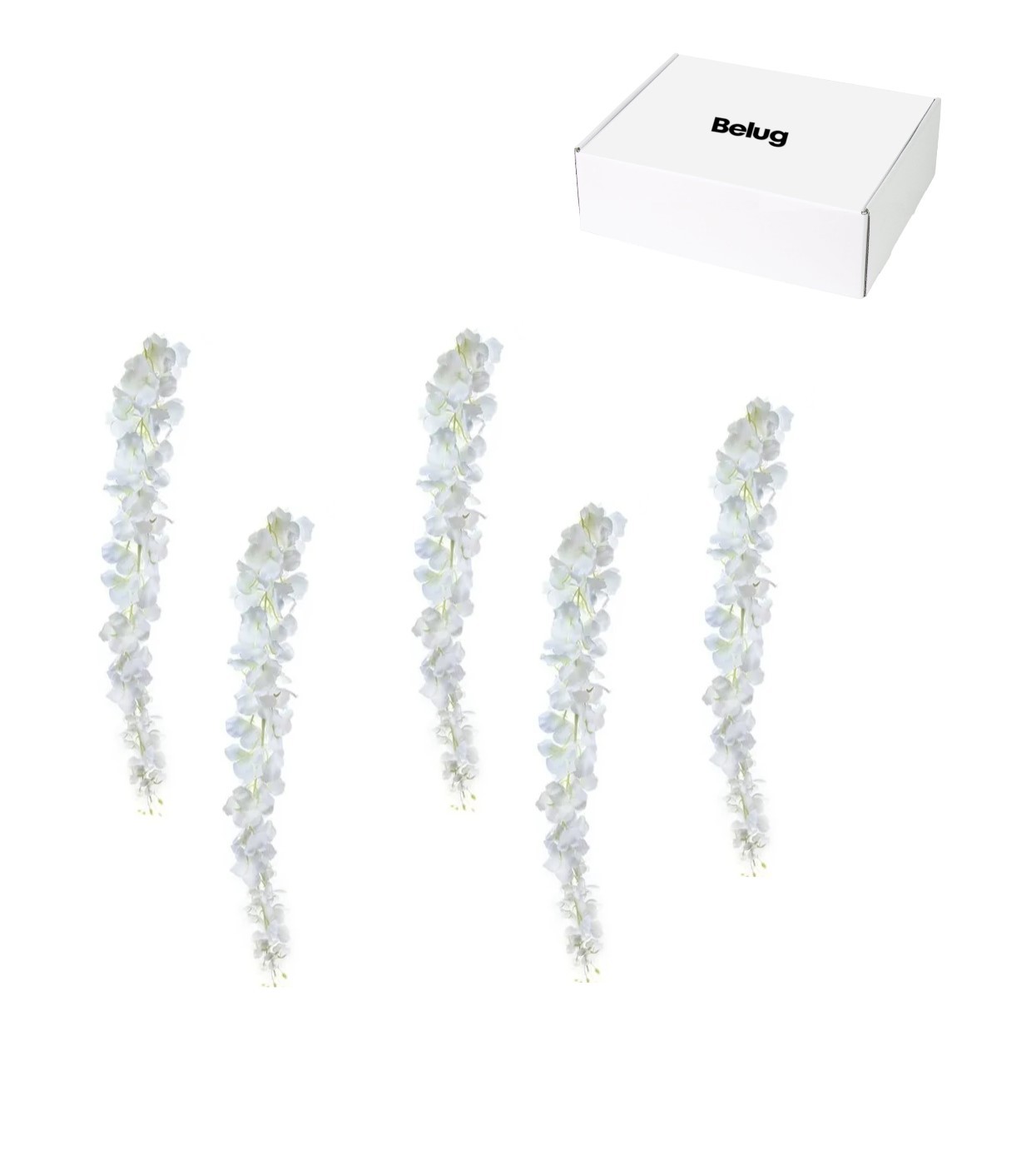 5 Guirnalda De Glicinias Artificial Wisteria Follaje +bridas Blanco Verde image number null
