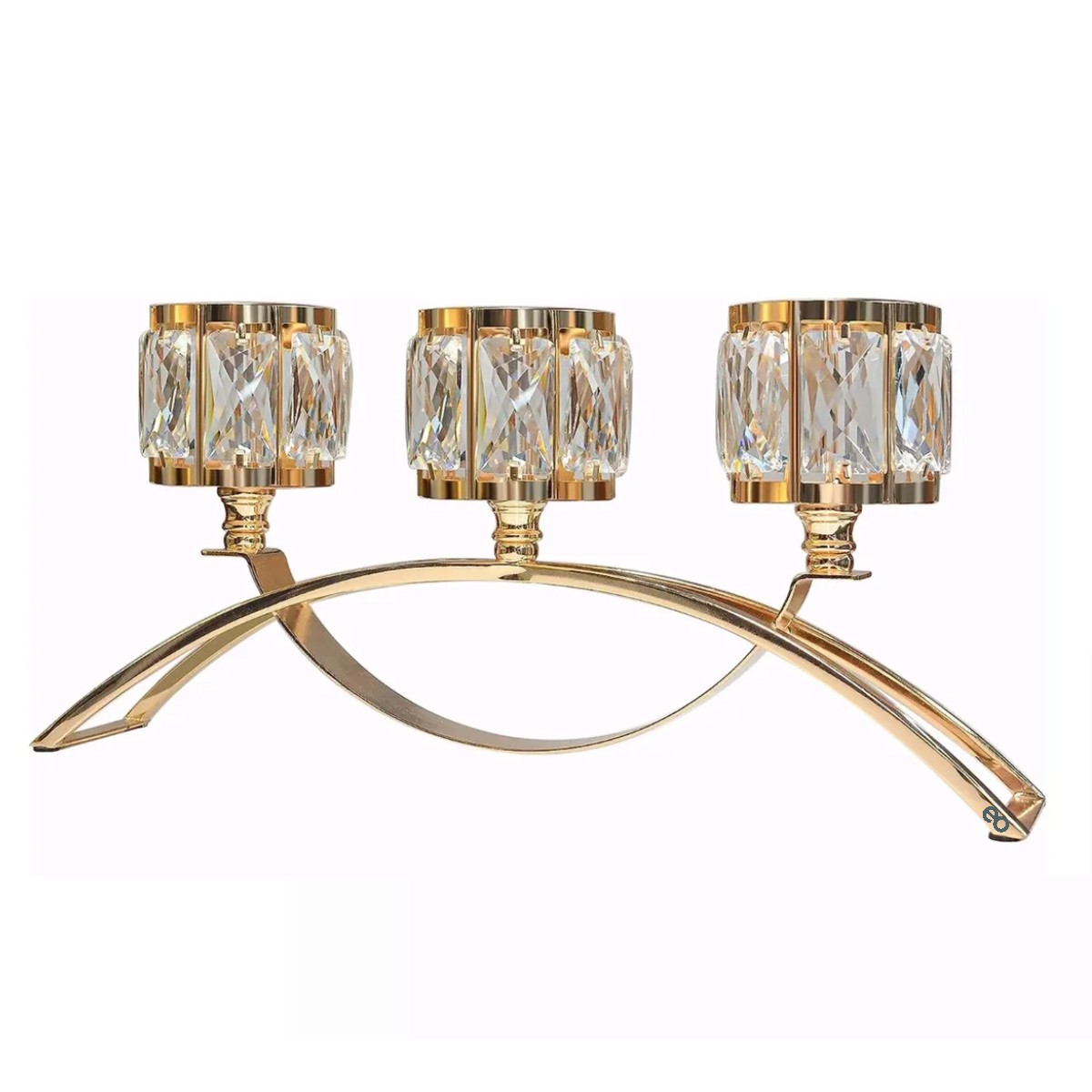 Candelabro Portavelas Cristal Para Decoraci&oacute;n De Mesa Regalo Dorado image number null
