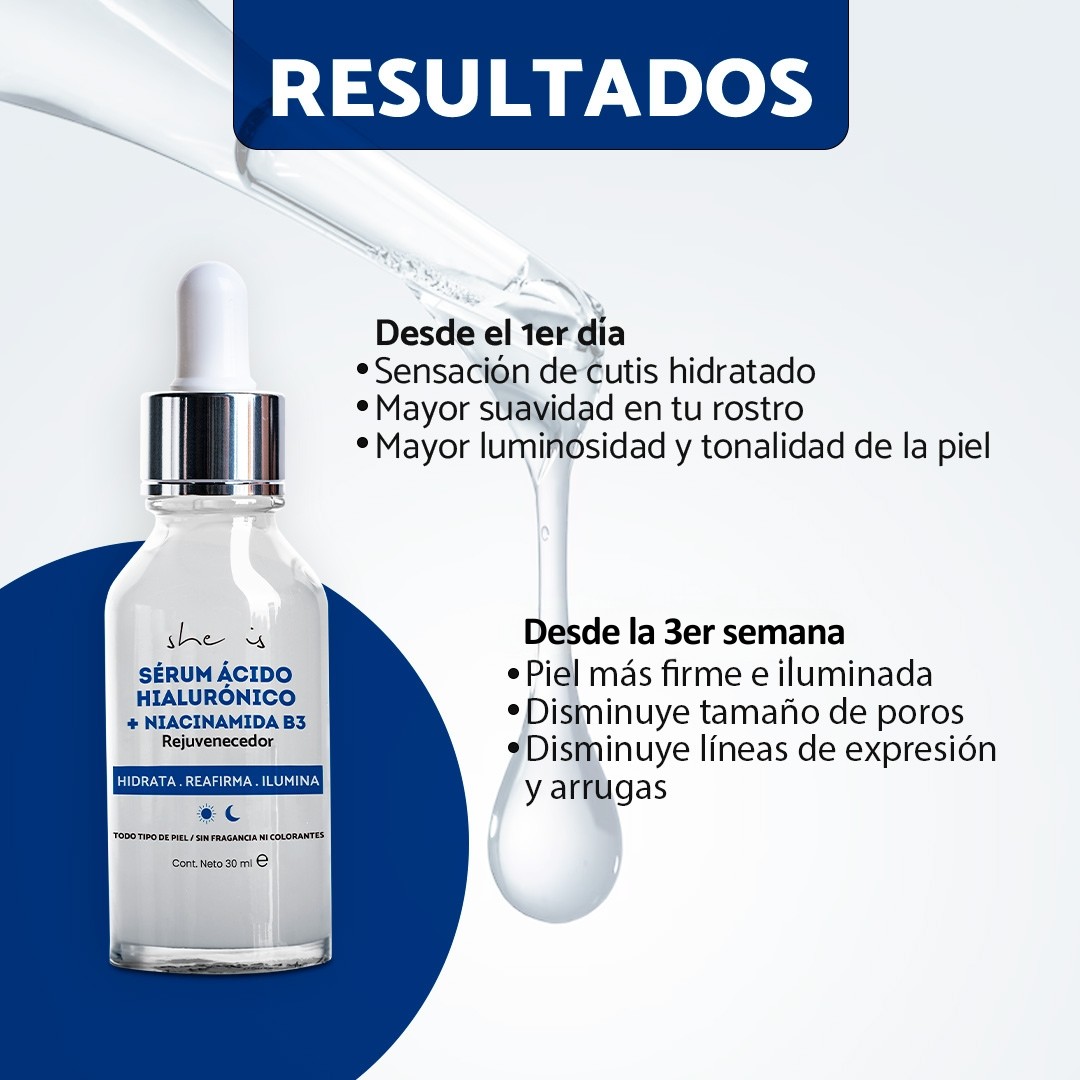 Set Facial Antiedad (Serum &Aacute;cido Hialur&oacute;nico + Crema Revitalizante) She is skincare image number null