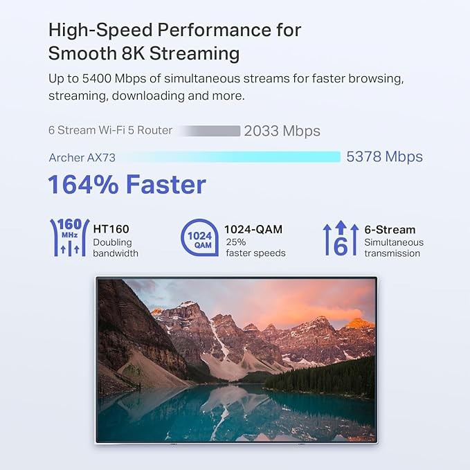 TP-Link Router AX5400 WiFi 6 (Archer AX73) - Enrutador de Internet inal&aacute;mbrico Gigabit de Banda Dual, image number null