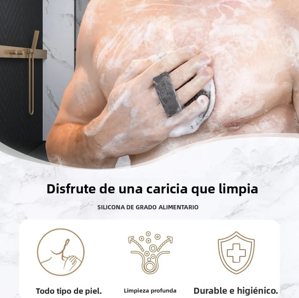 Exfoliador Corporal Silicona, Cerdas Duras Y Espuma Profunda GRIS OSCURO image number null
