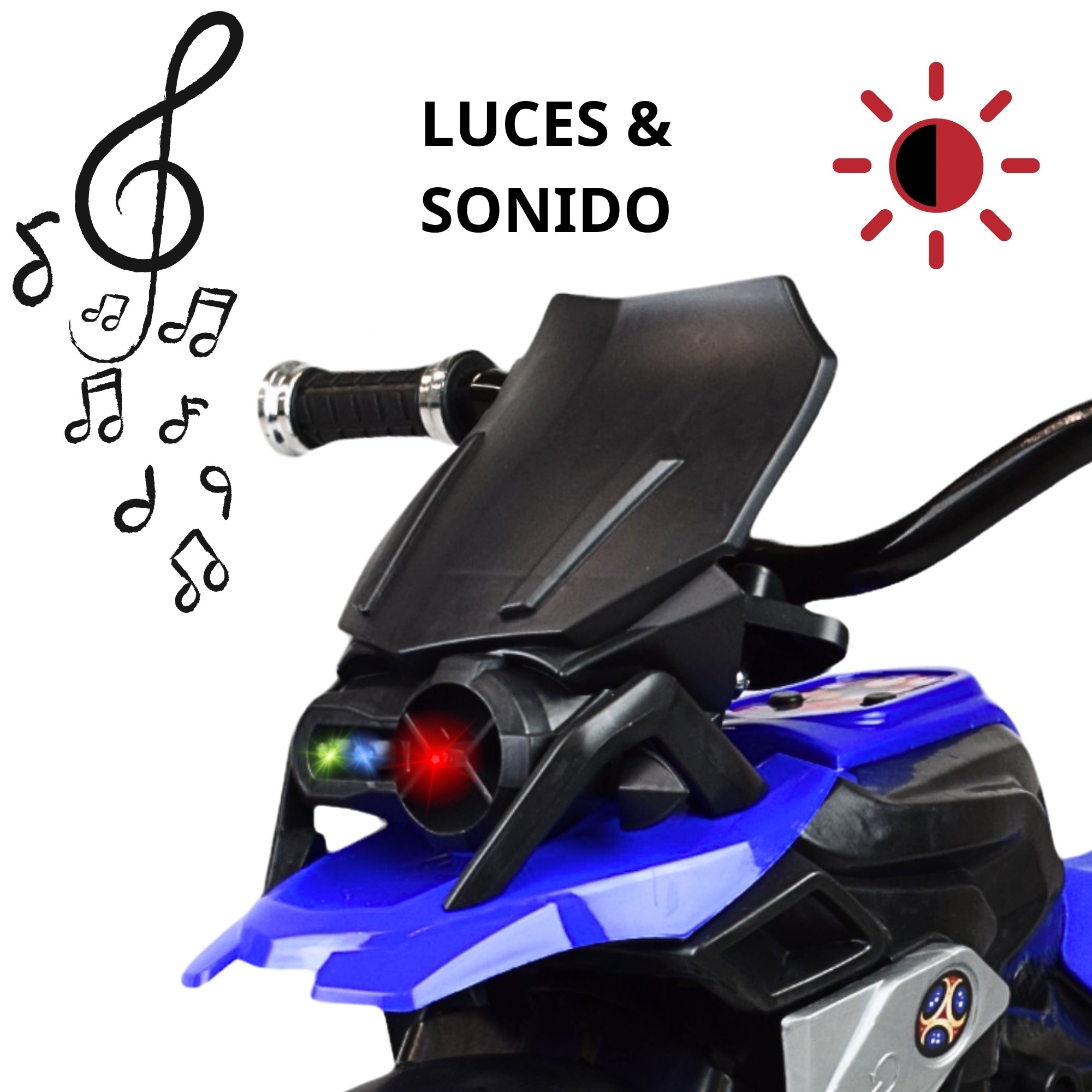 Triciclo para Ni&ntilde;os Dise&ntilde;o de Moto Luz y Sonido 2 a 4 a&ntilde;os - AZUL image number null