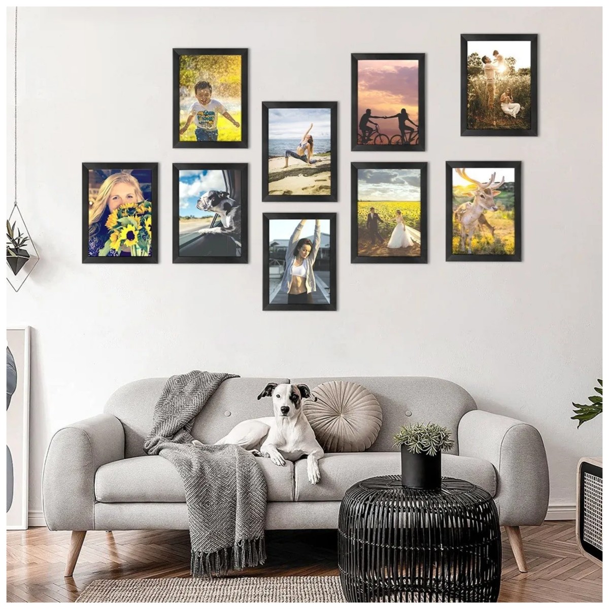 9pcs Fotos Marco , Portarretrato Decoraci&oacute;n De Cuarto Negro image number null