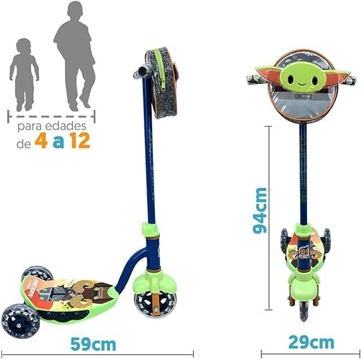 A Apache Scooter 3 Ruedas Bolsa Y Luces Star Wars +4, Azul. image number null