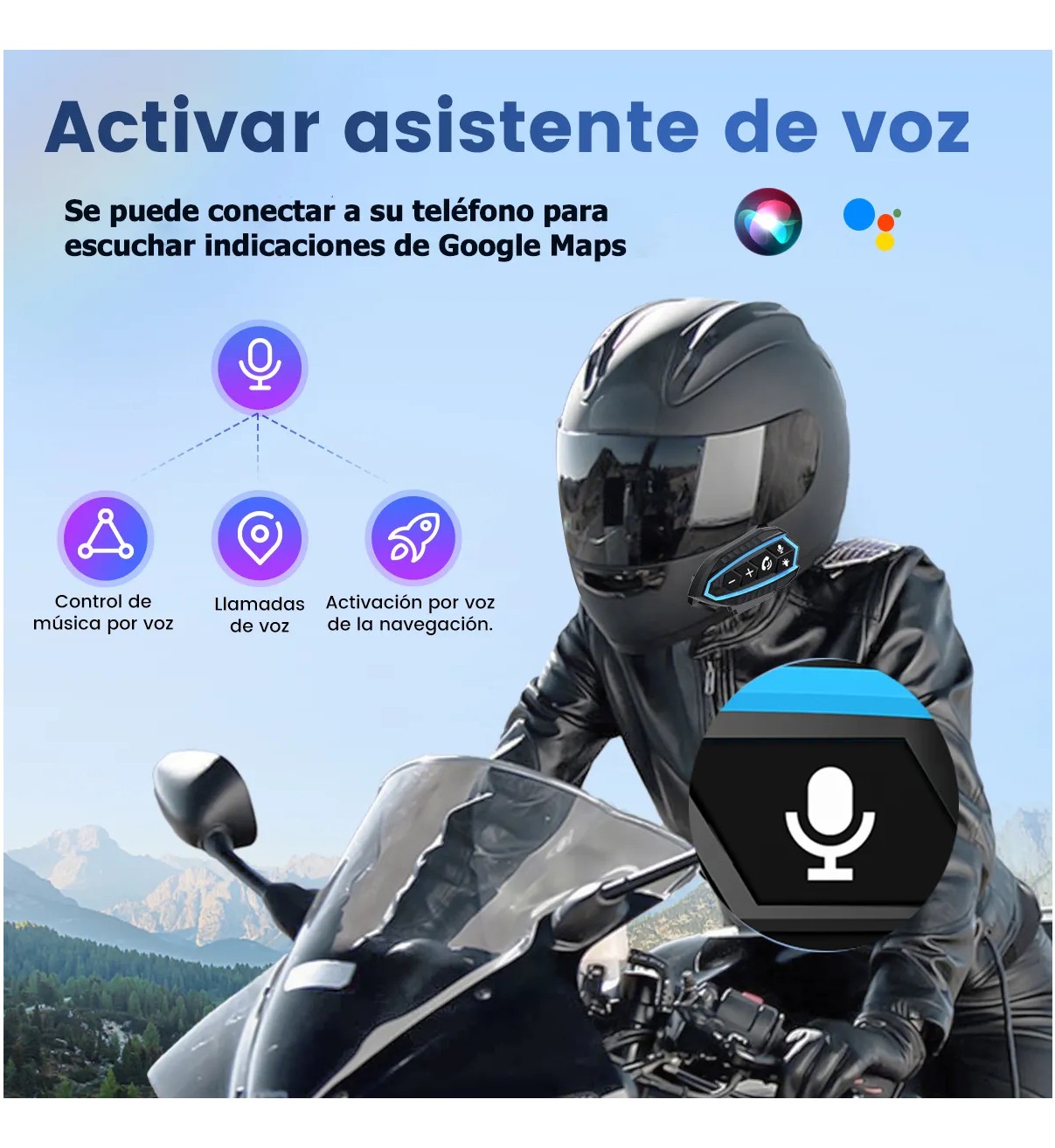 Aud&iacute;fonos Para Casco De Motos Malubero Bluetooth5.0 Impermeables Ip67 image number null
