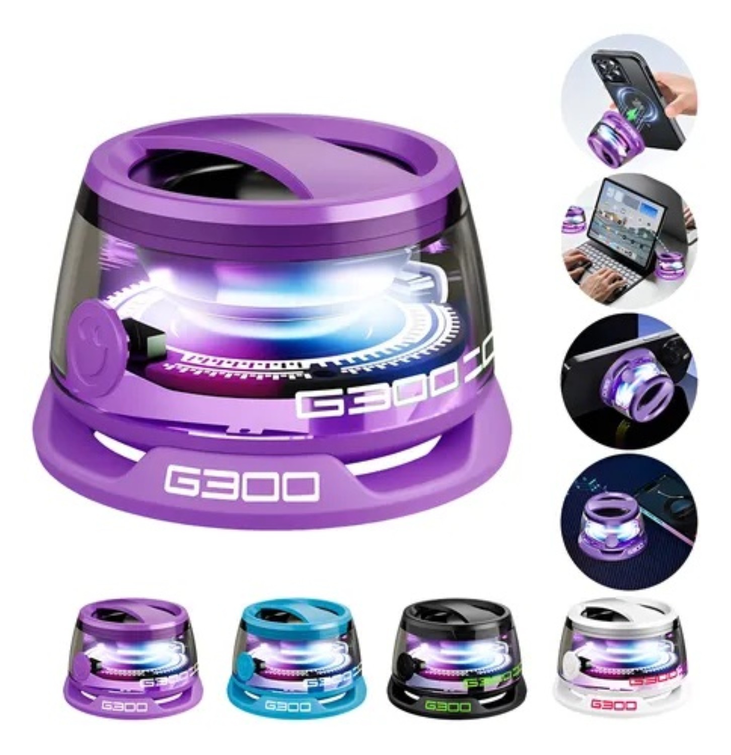 Multifunctional Port&aacute;til Magnetic Bluetooth Speaker G300 Purpura image number null