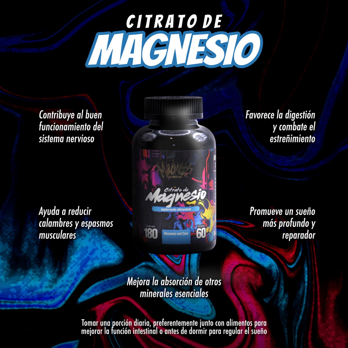 Citrato De Magnesio Madness 300g En Polvo Sabor Fresa Fit image number null