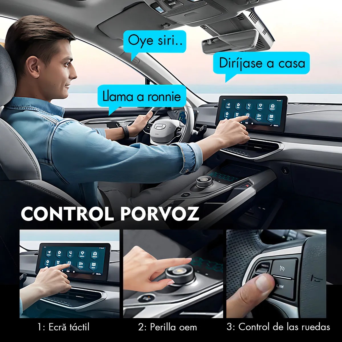 Adaptador Inalambrico CarPlay Universal para Auto Compatible con IPhone y Android Control Estable Plug and Play image number null