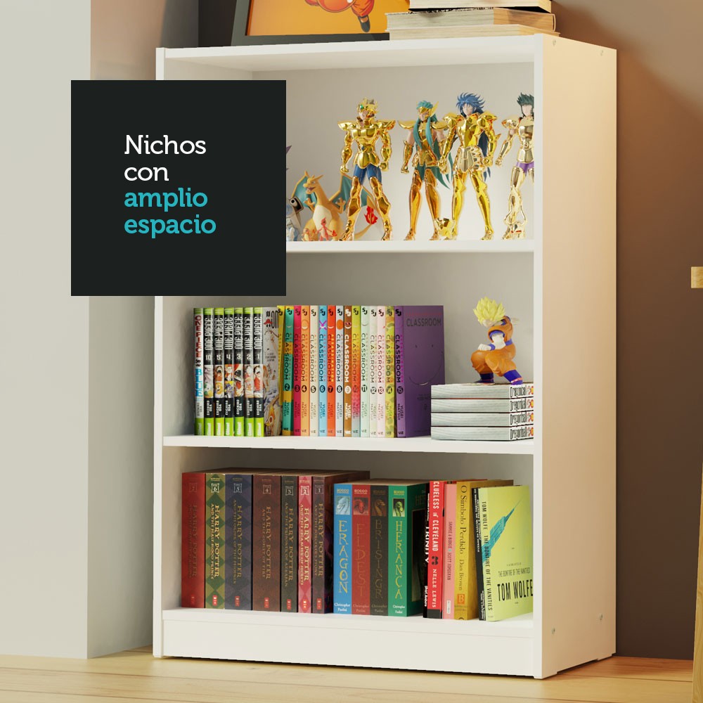 Estante Librero Organizador Madesa 6907 y 3 Nichos Blanco 1 image number null