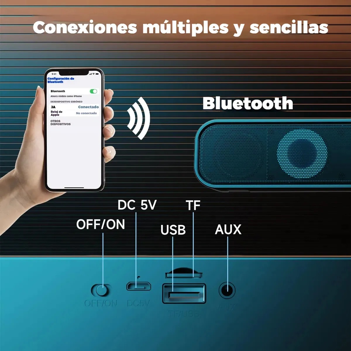 Barra De Sonido Para Pc Tv Bocinas Inal&aacute;mbrica Malubero Bluetooth Rgb Negro image number null
