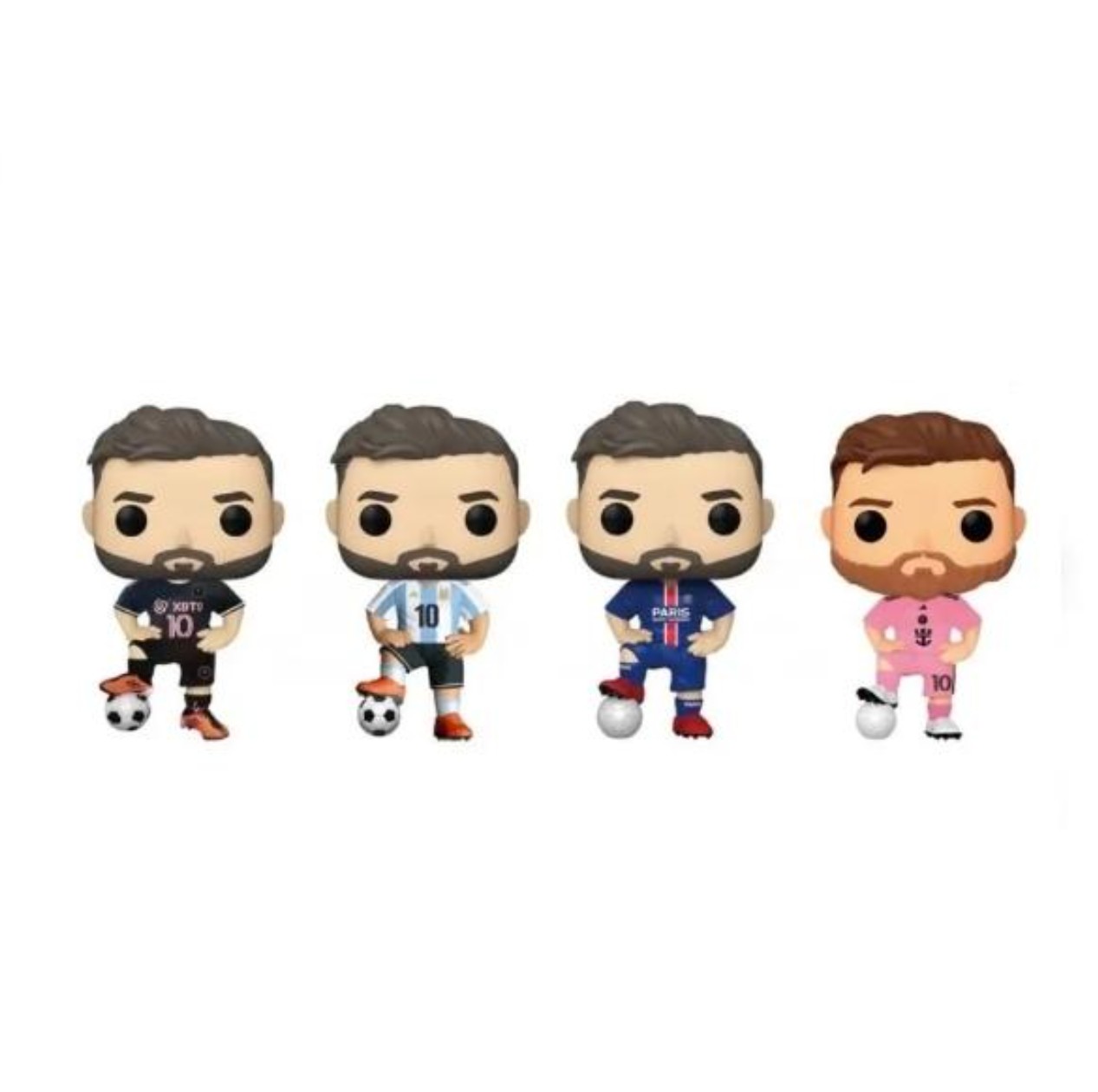 Paquete 4 Funkos Futbol: Lionel Messi: Argentina, Inter Miami, Paris SG image number null