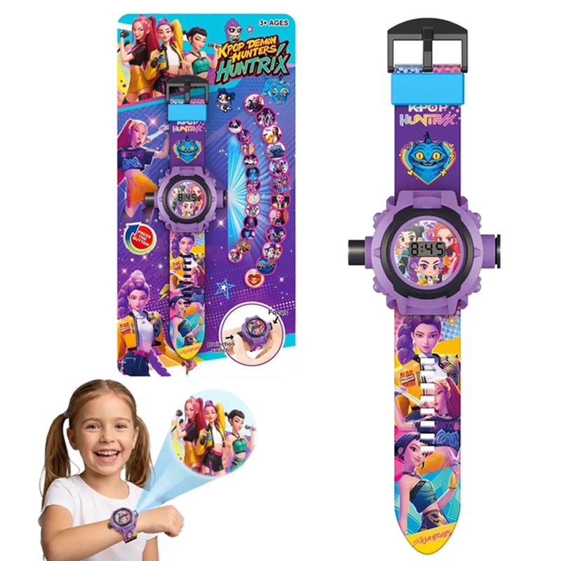 Reloj Infantil Kpop Demon Hunters 24 Im&aacute;genes Proyectables image number null