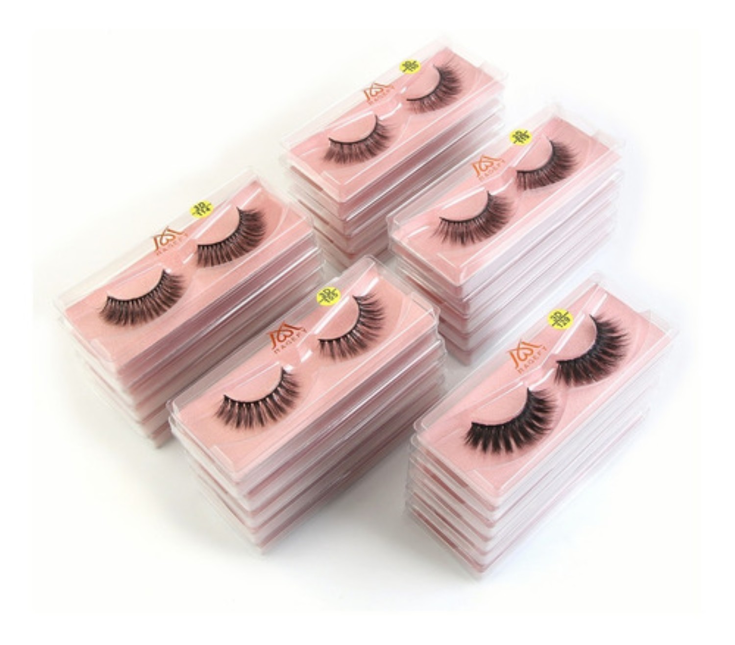 25 Pares Pesta&ntilde;as De Vis&oacute;n 3d De Larga Duraci&oacute;n Naturales Rosa image number null