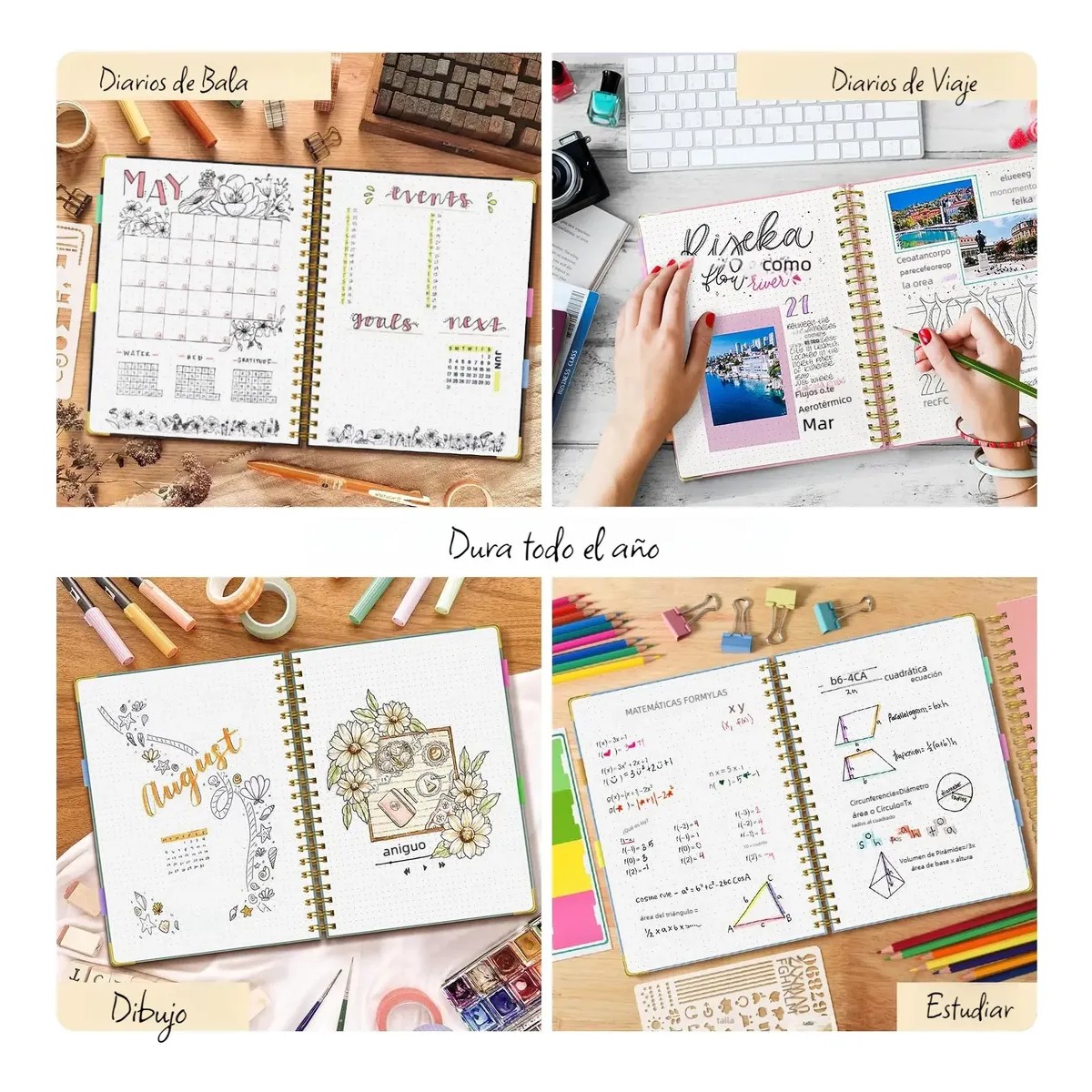 Cuaderno Profesional Libreta Universitaria Color Puntos Rosas image number null