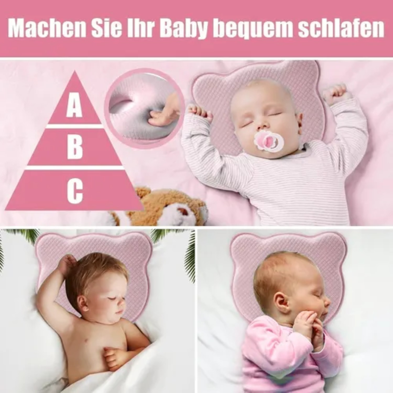 Almohada Para Beb&eacute; Foam Rosa image number null