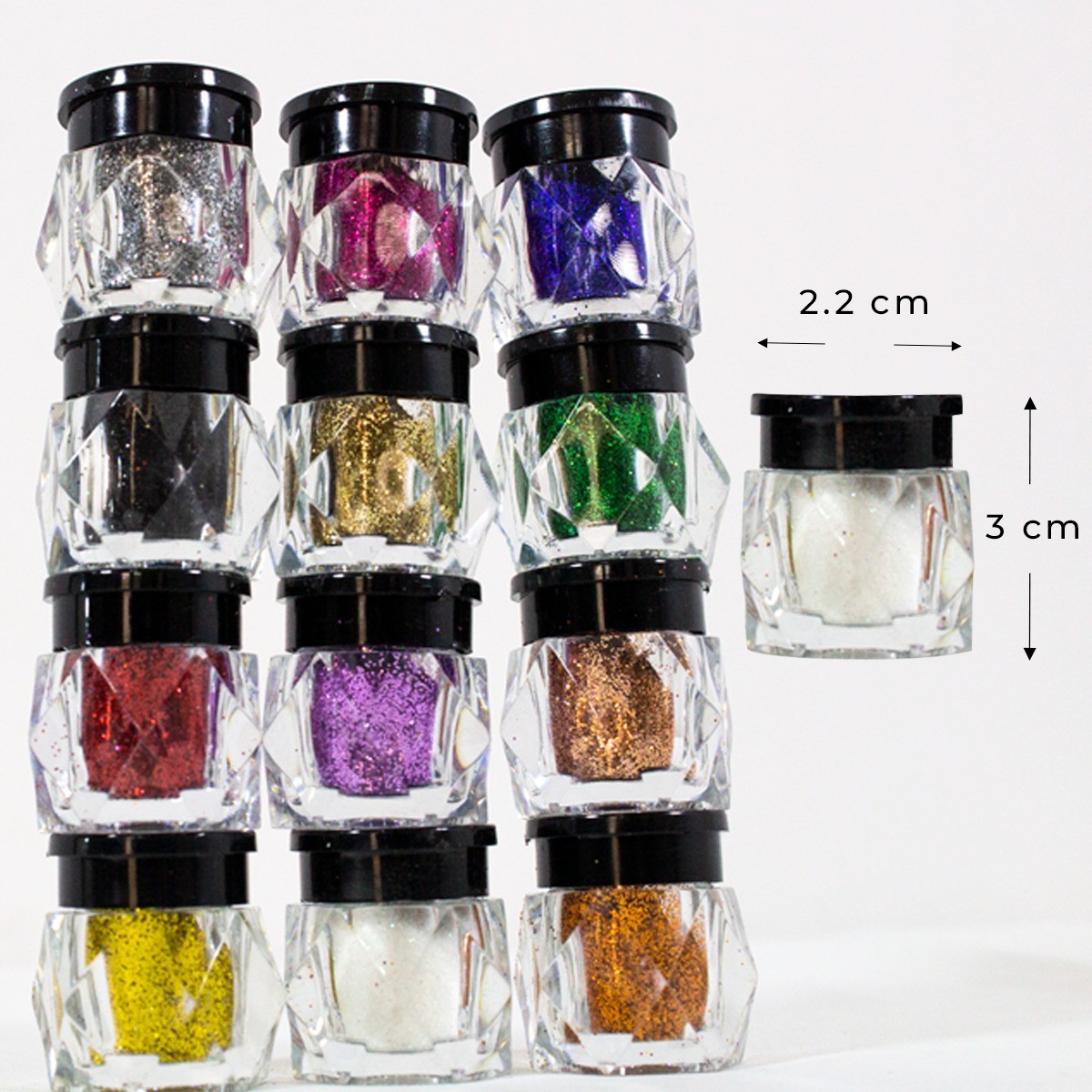Glitter Brillos Purpurina Diam Para Ojos U&ntilde;as Cuerpo 12 Pzas image number null