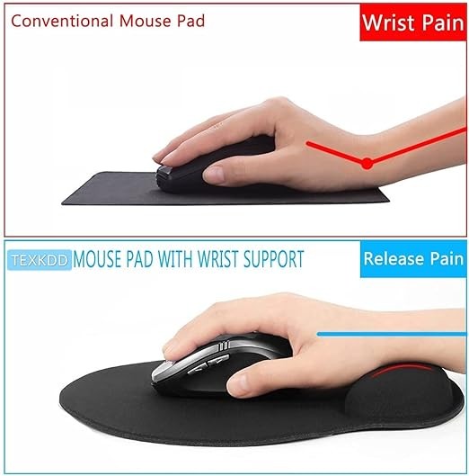 TEKXDD Mouse Pad, Alfombrilla de Rat&oacute;n Ergonomic, Base de Goma Antideslizante Mousepad, Gel Coj&iacute;n de Reposamu&ntilde;ecas para Oficina, Computadora, Computadora Port&aacute;til, Hogar, Juegos. image number null