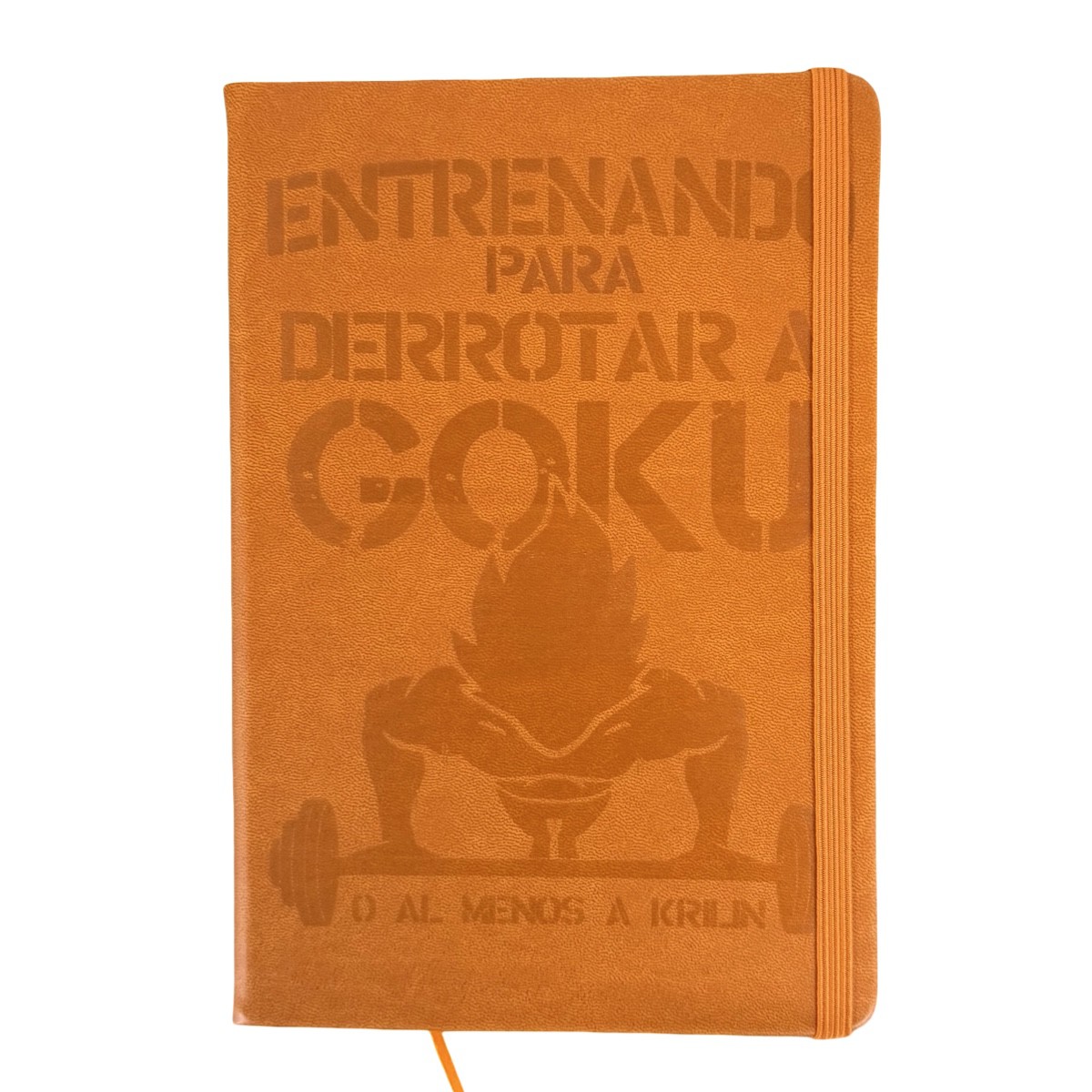 Libreta de pasta dura color naranja, hojas rayadas, Goku image number null