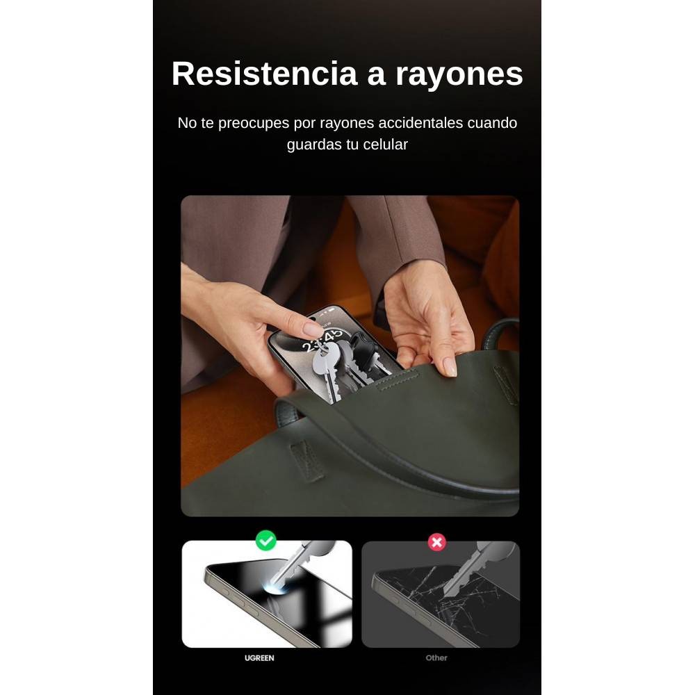 Mica de privacidad Ugreen anti-huellas para iPhone 15 Pro image number null