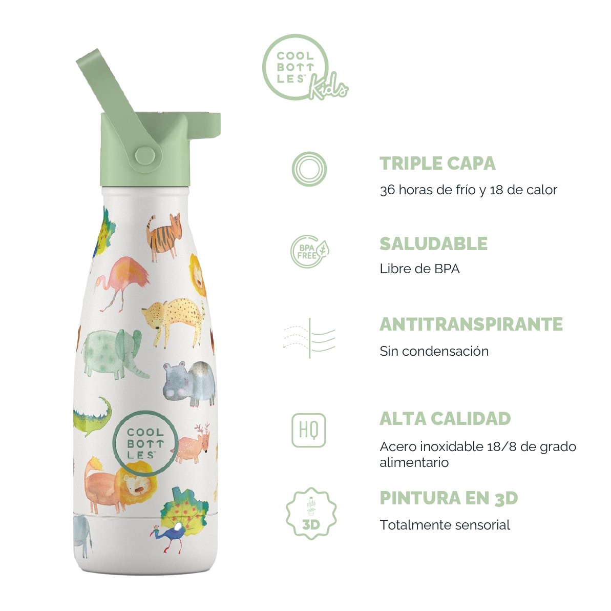 Cool Bottles Botella Termo Infantil African Safari 260ml image number null