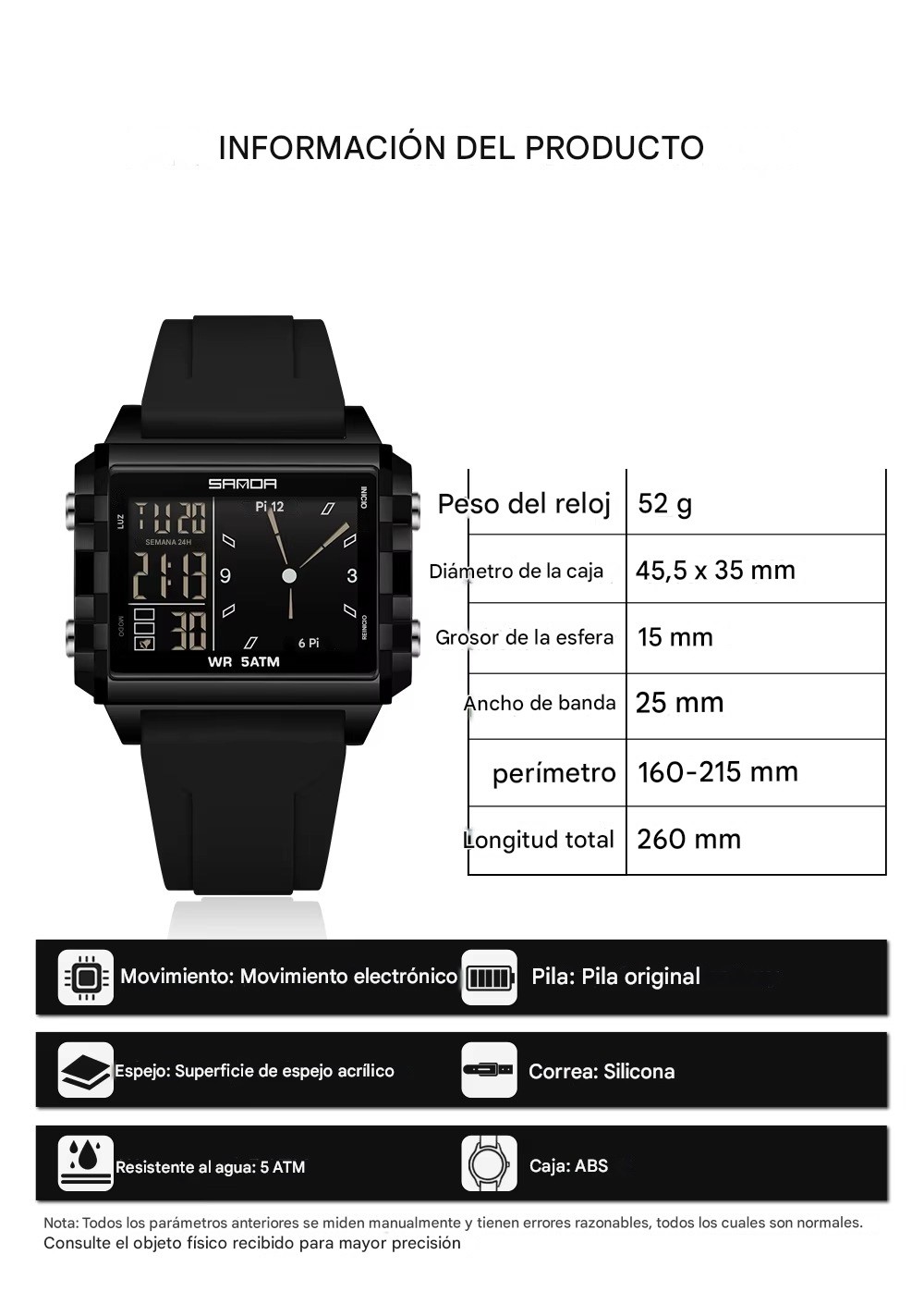 Relojes electr&oacute;nicos azul 01 calendario luminoso impermeable deportes al aire libre pulsera Digital image number null