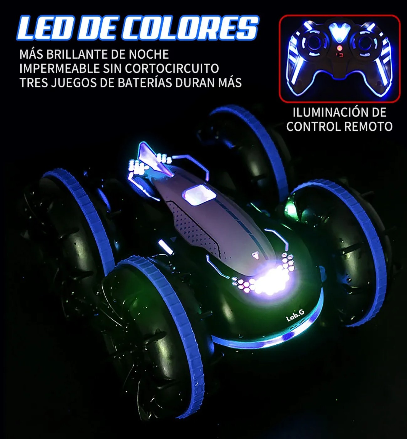 Autos A Control Remoto 4PZ Negro Azul image number null