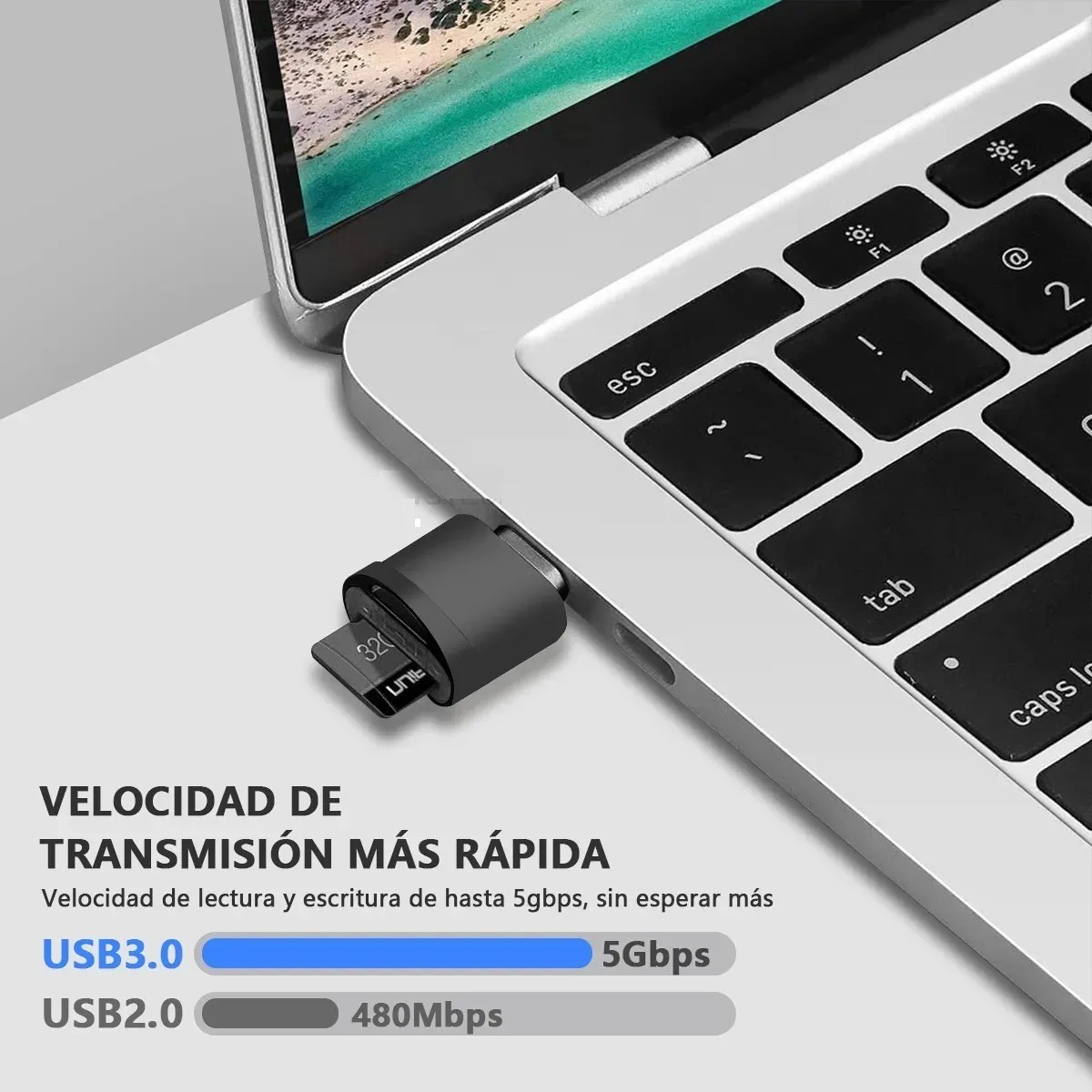 Lector Tarjetas Micro Sd Alta Velocidad Usb Tipo C 3.0 negro 2Pcs image number null