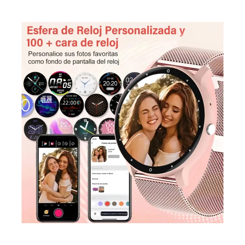 "Smartwatch Free Breath ZL02 caja rosa, malla rosa de silicona Rosa " image number null