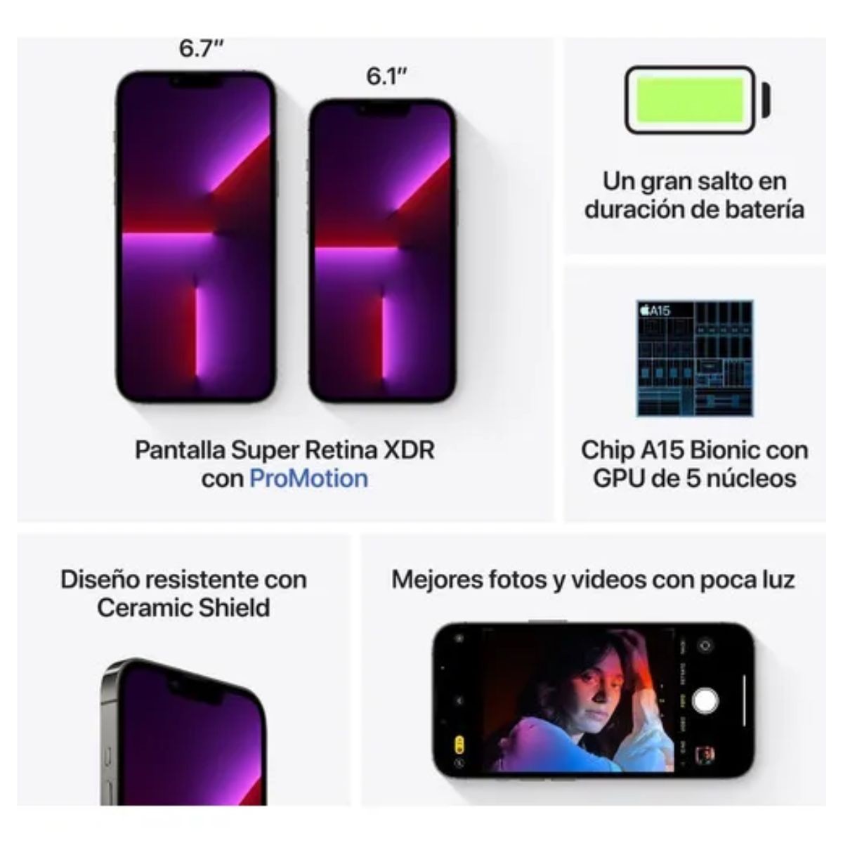 Apple iPhone 13 Pro Max Plata 128GB - Super Retina OLED 6.1 pulgadas reacondicionado image number null