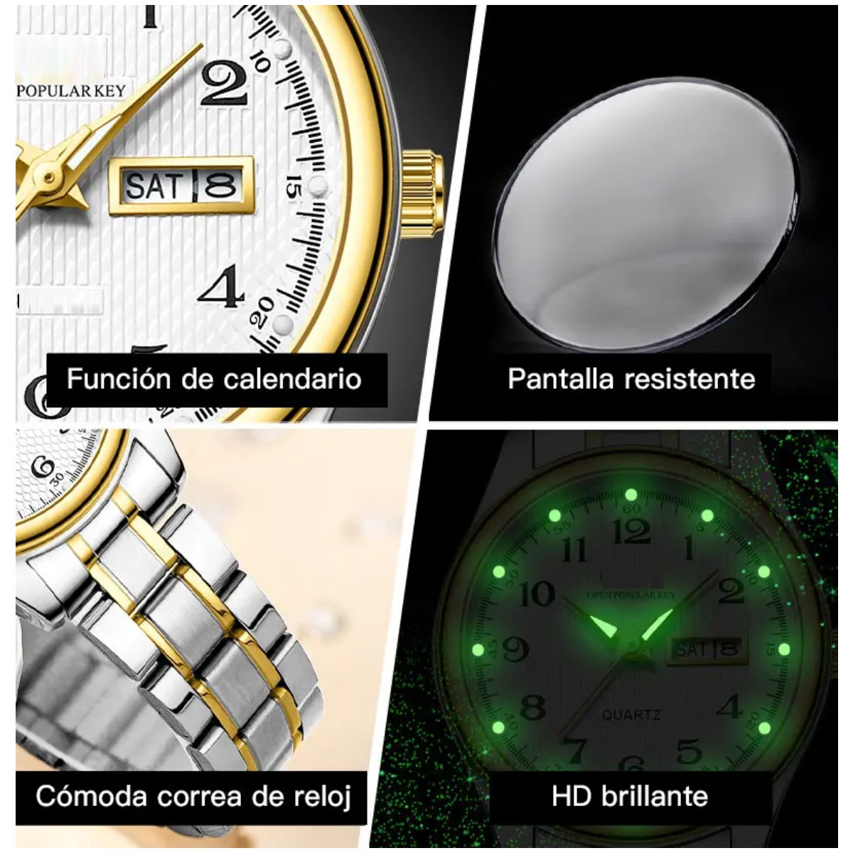 Reloj Mujer Cuarzo Elegante Impermeable Color Plata image number null