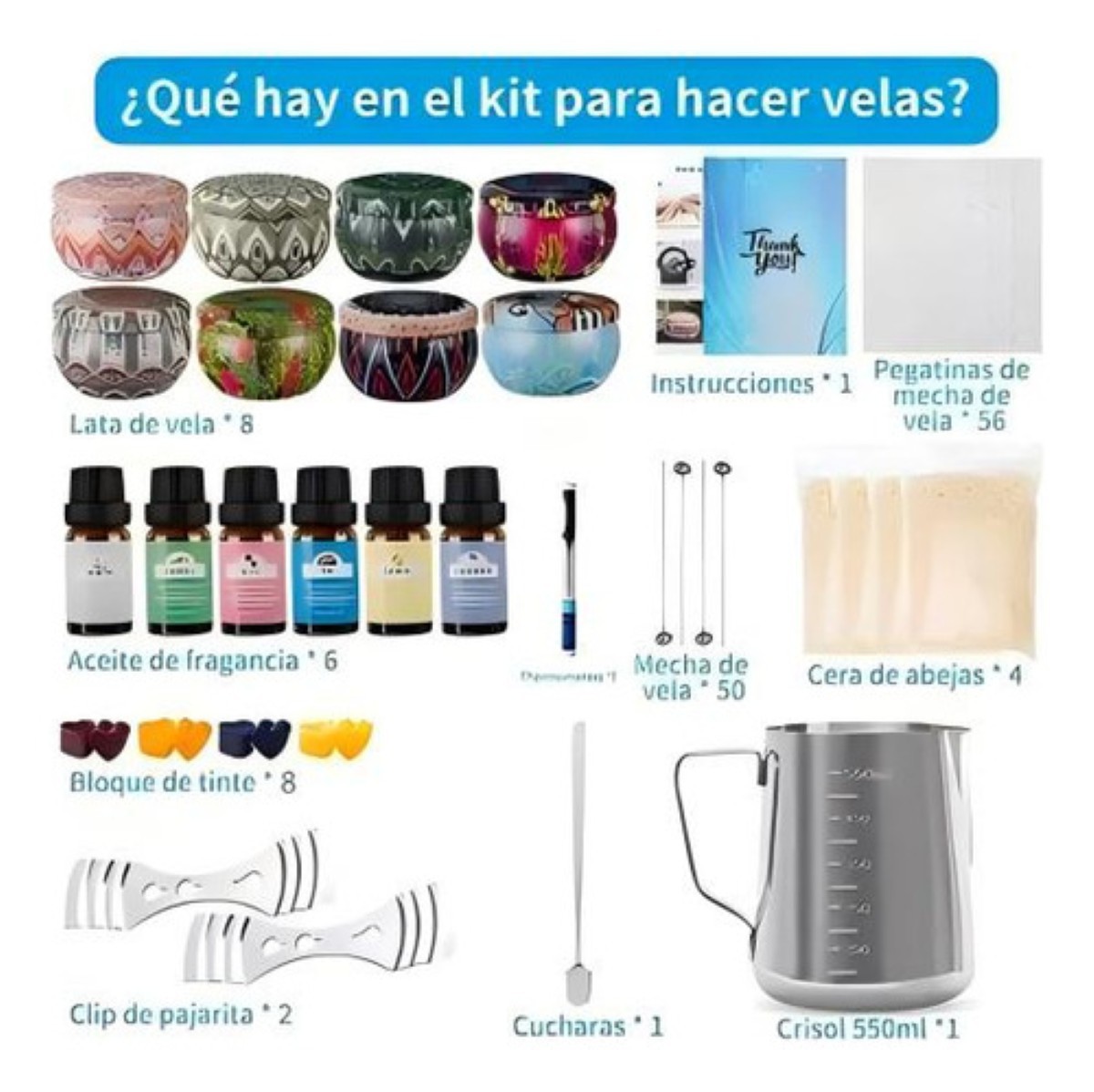 Kit Para Hacer Velas Arom&aacute;ticas image number null
