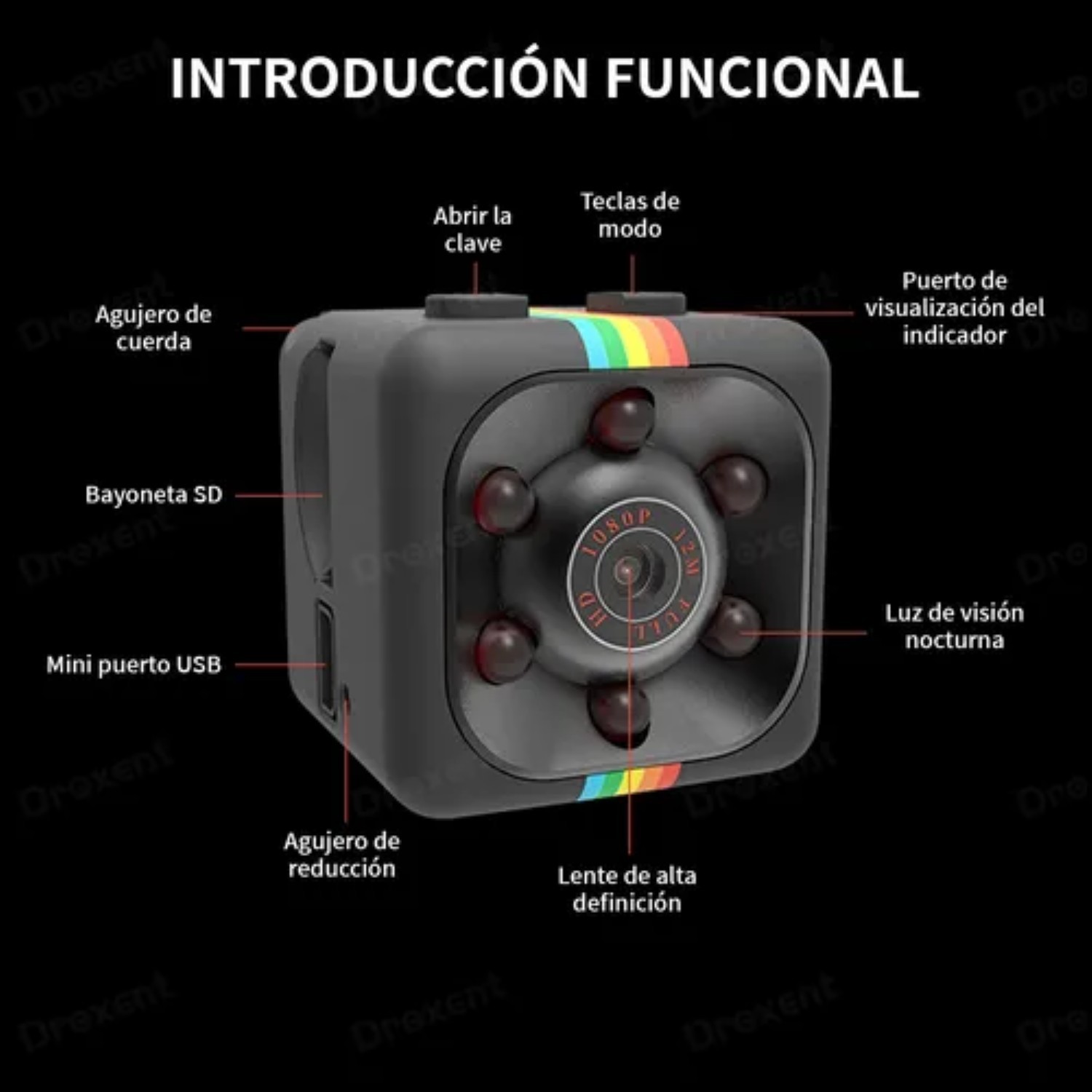 Hd 1080p Mini C&aacute;mara De Infrarrojos Noche,micro C&aacute;mara Esp&iacute;a image number null