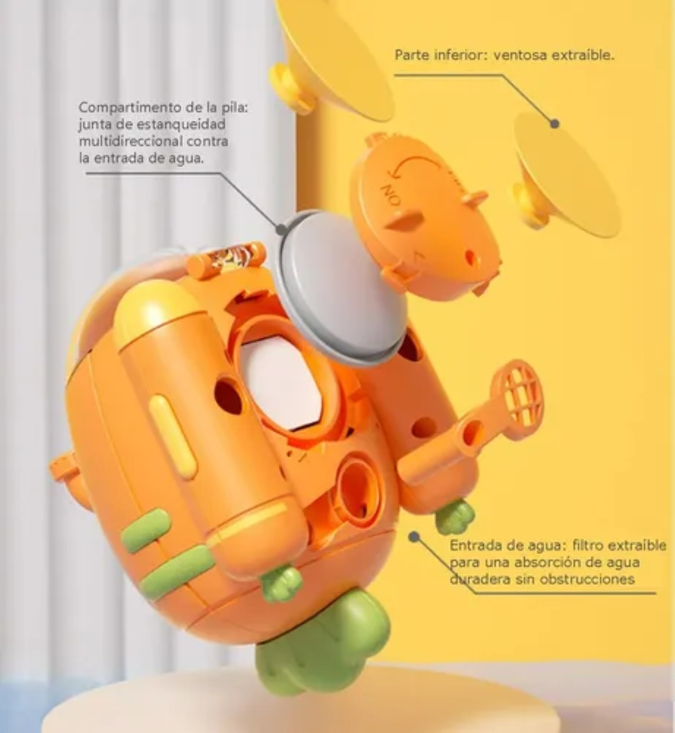 Juguete Regadera Ba&ntilde;o Bebes Naranja image number null