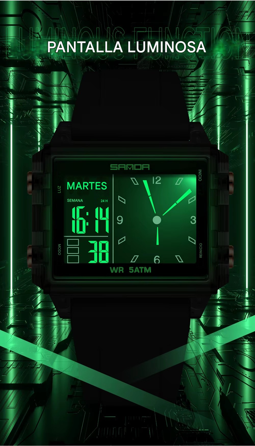 Relojes electr&oacute;nicos azul 01 calendario luminoso impermeable deportes al aire libre pulsera Digital image number null