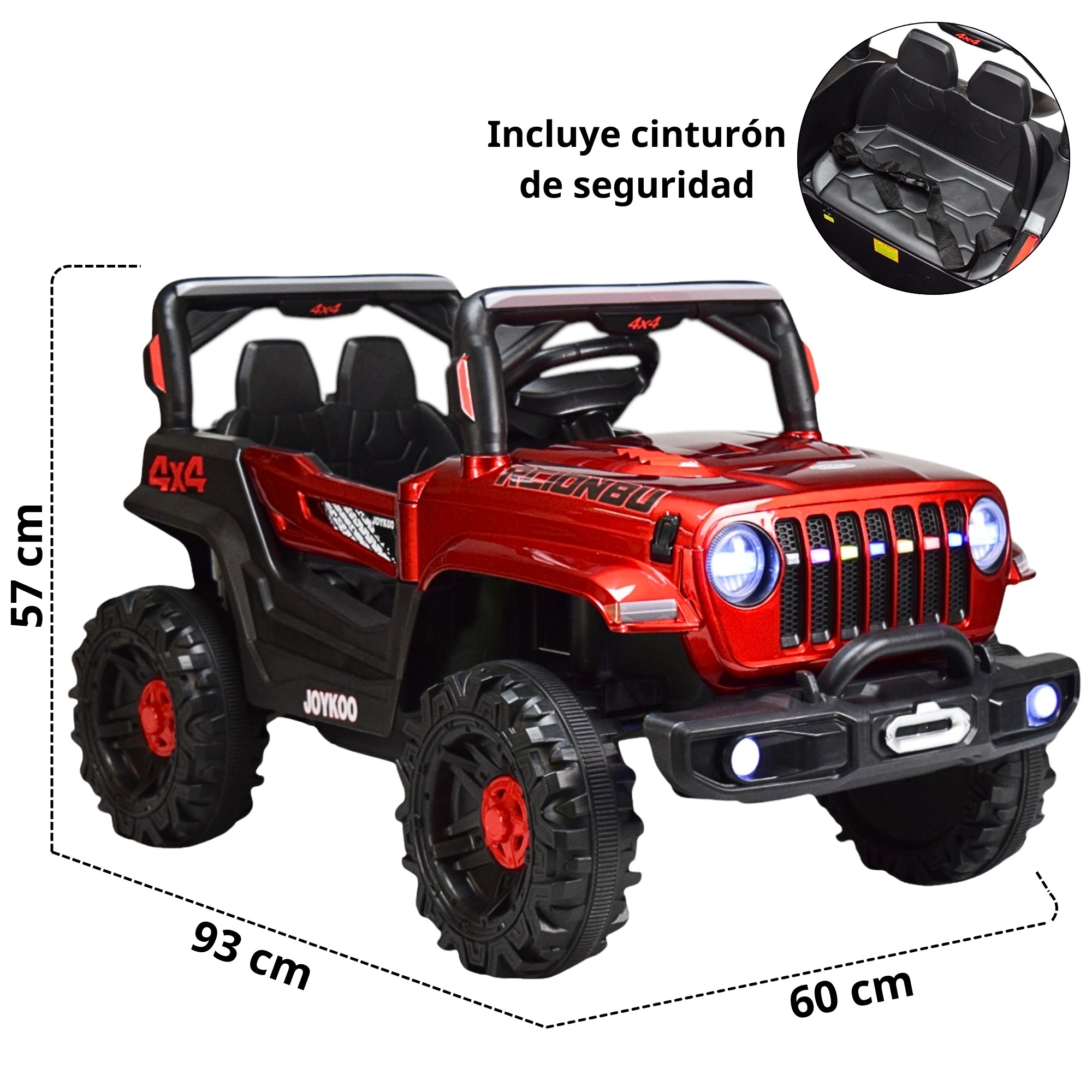 Montable Electrico Camioneta 4x4 Control Remoto Luz Led 12v - ROJO image number null