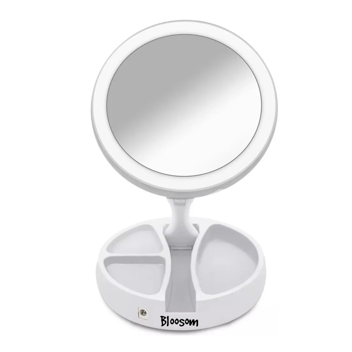 Espejo De Luz Led Doble Cara Ajustable Plegable, Blanco image number null