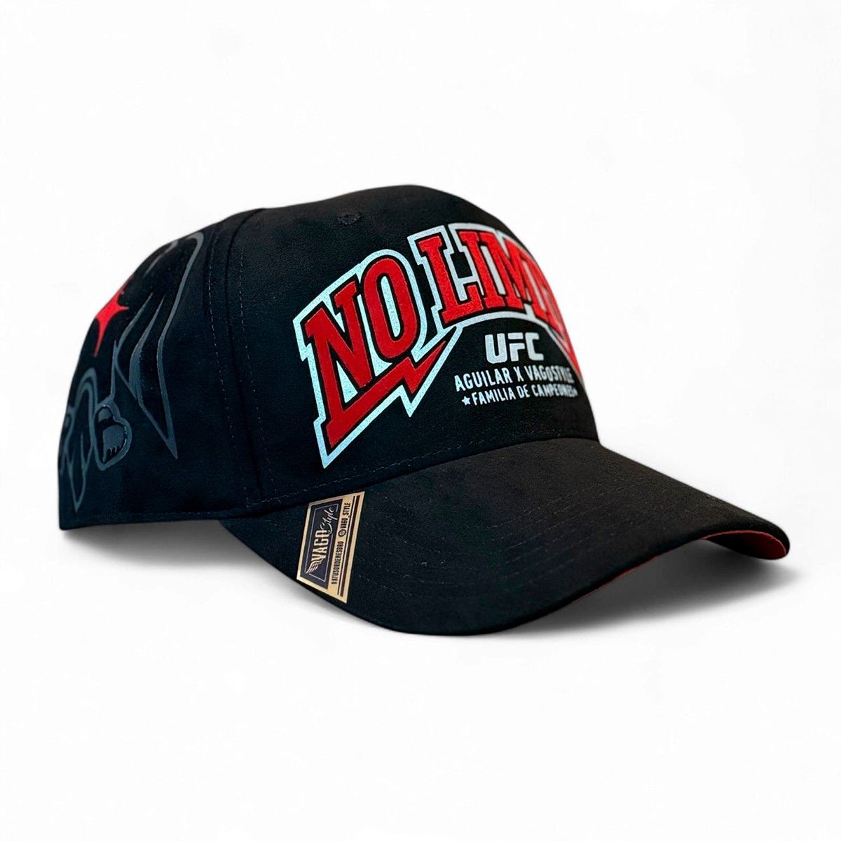 VAGO NO LIMITS UFC Gorra Visera Curva Gamuza Negra con Rojo image number null