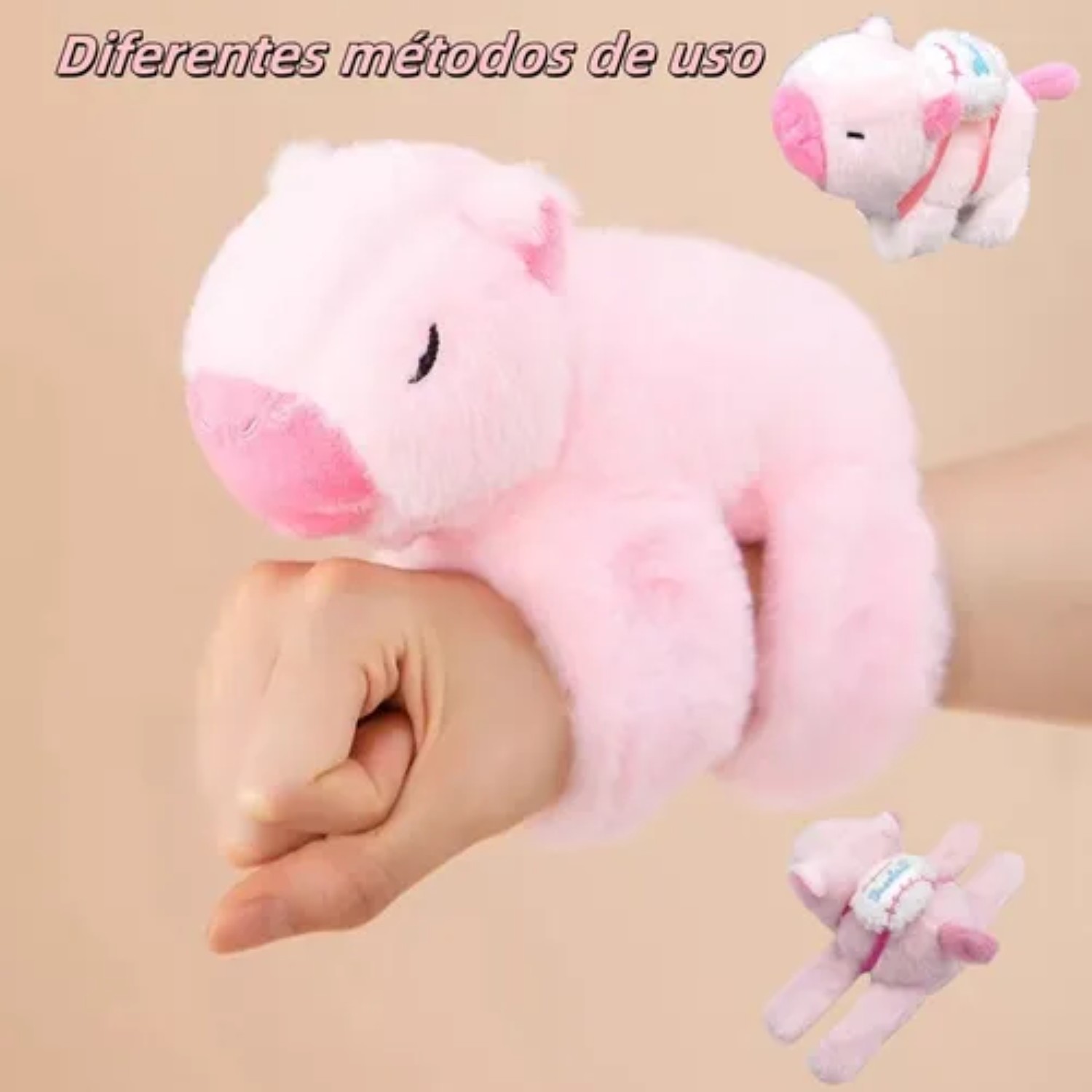 2pz Capibaras Peluche Rosa Cafe image number null