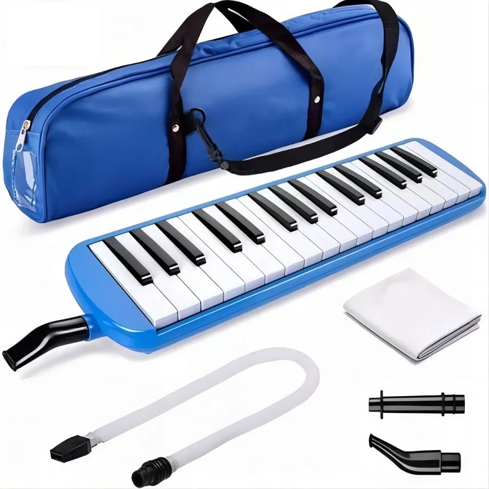 Melodica Portatil 32 Teclas Teclado Piano para Ni&ntilde;os Peque&ntilde;os con Boquilla y Estuche Color Azul image number null