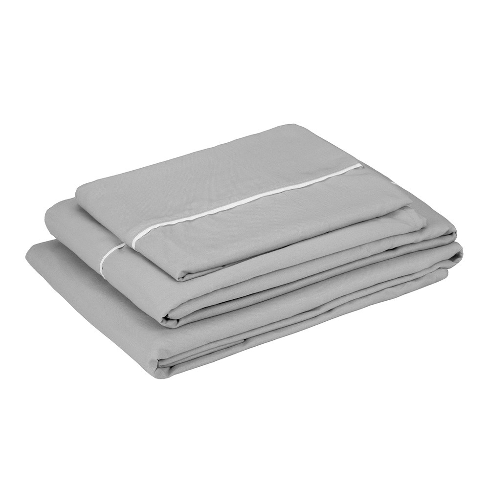 Protector Individual Spring Air Ultra Blanco con S&aacute;banas Royal Gris Perla y Almohada Frosty image number null