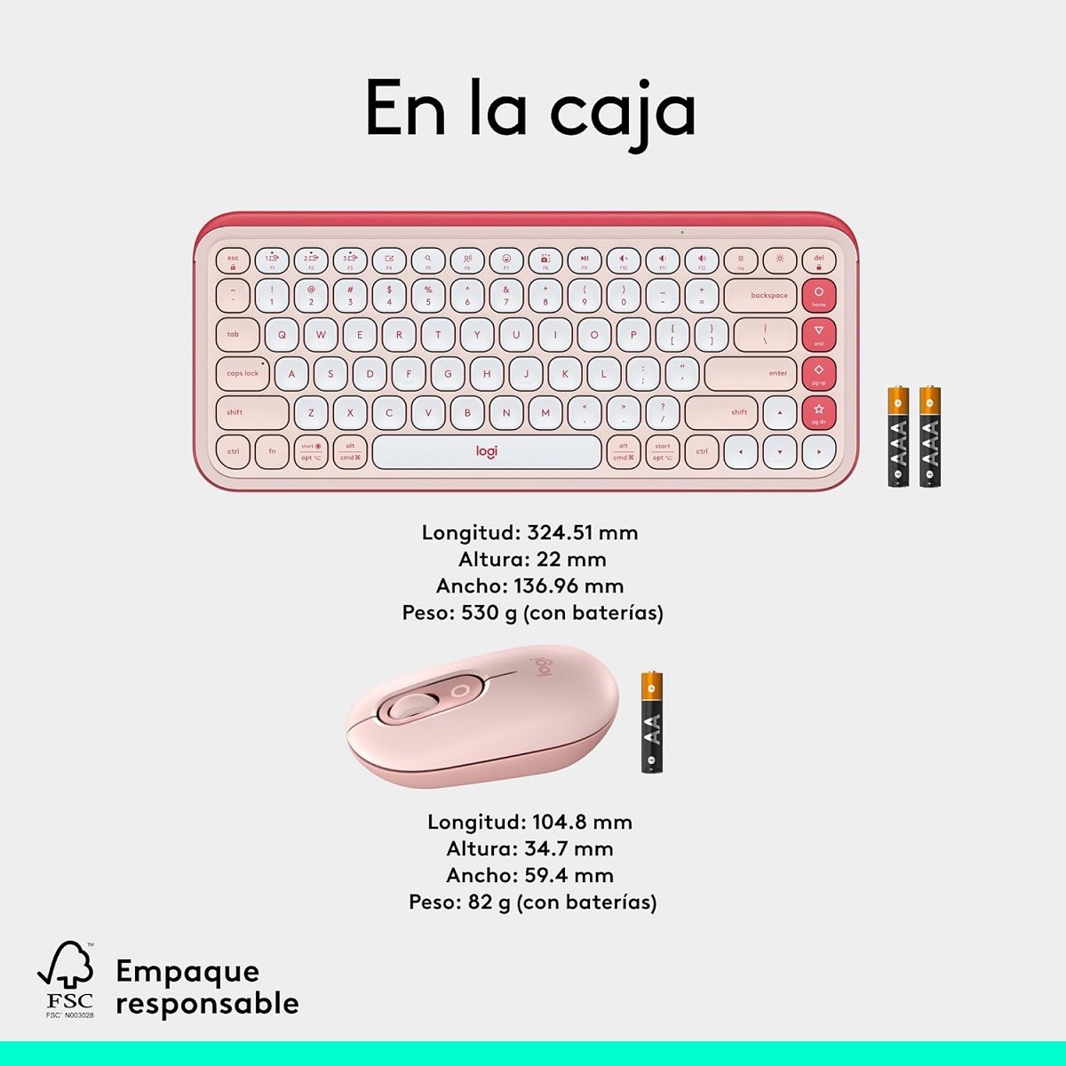 Kit Teclado Y Mouse Logitech POP Icon Inalambrico Bluetooth Rosado 920-013053 image number null