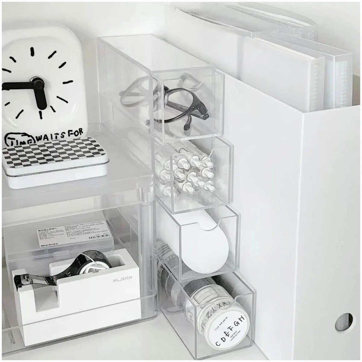 Organizador De Maquillaje Y Lentes De Sol Caja De Almacenar Transparente image number null