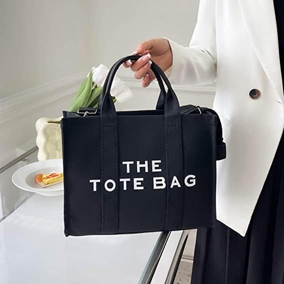 A Bolsas de lona para mujer, bolso de mano con cierre, Totes para Mujer, bolsa cruzada de lona para escuela, viajes, oficina. image number null