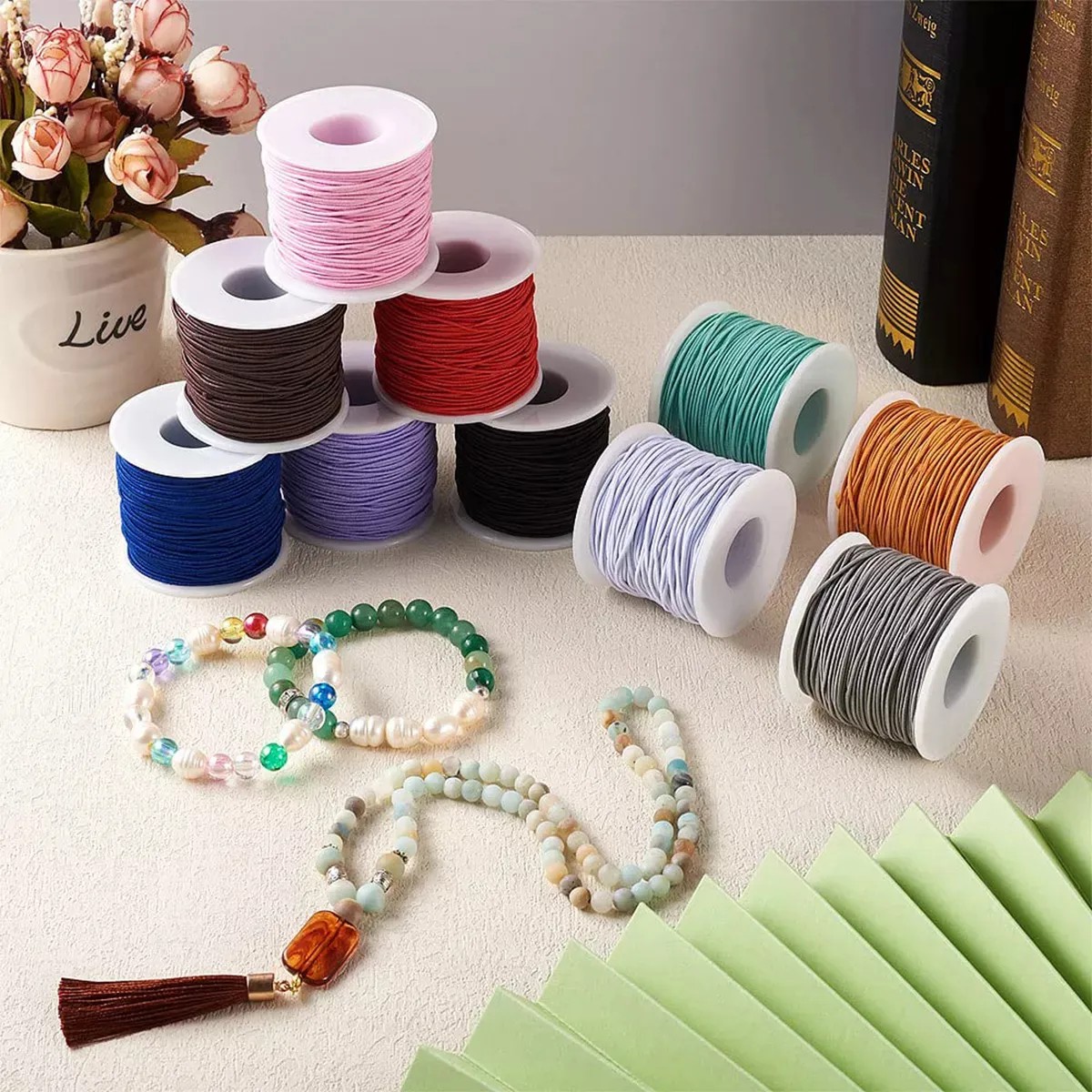 10 Rollos-hilo Chino 0.8mm,hilo Para Pulseras,macrame 450m Color 1 image number null