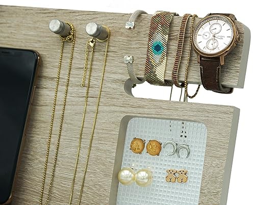 A organizador para celular, aretes, relojes, pulseras, anillos, monedas, collares para buro y escritorio.. image number null